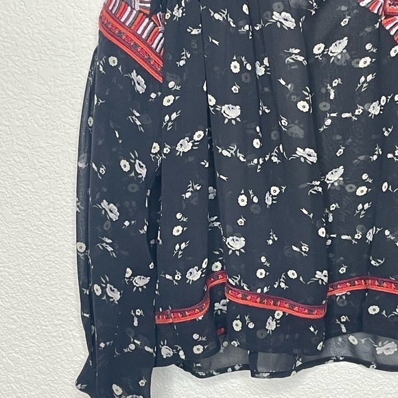 Ulla Johnson blouse silk embroidered sz 4 sheer long sleeve boho - Picture 2 of 12